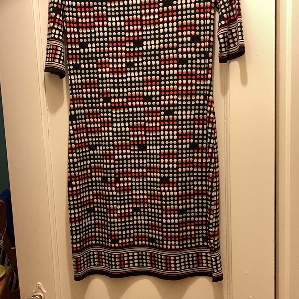 Studio M work dress fun polka dots pink white black gray - Picture 7 of 7
